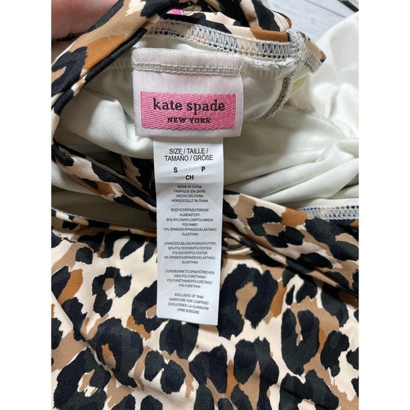 Kate Spade Women's Leopard Heart Buckle Halter One Piece Swimsuit animal print - Picture 13 of 13